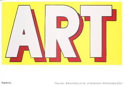 Lichtenstein ART Poster: Reference #: ULGH1210 Artist Name: Lichtenstein, Roy Title: ART Medium: Offset Lithograph Edition Size: Unknown Year: Unknown Paper Size: 27 x 39.5 inches Image Size: 20 x 38.25 inches Condition: A: M