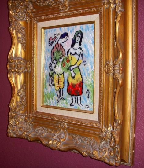 Enamel Lovers Signed as Chagall but done by Max Karp: American Artist Max Karp is one of the few contemporary painters to use enamel for his artistic work. He is internationally acclaimed as the father of modern enameling. His place in art history is ass