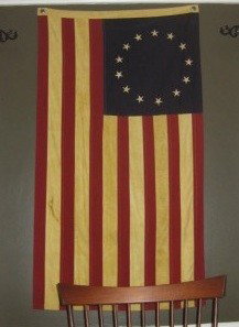 Vintage Colonial American Flag ~Betsy Ross~ Flag: Vintage Colonial American Flag ~Betsy Ross~ Flag, An authentic vintage reproduciton of the first official American flag. This 32in wide and 57.5in high flag is made with top quality vintage materi