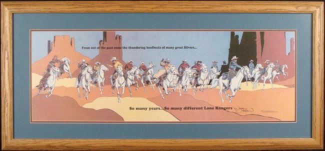 So Many Lone Rangers Historic Framed Art Print: " so many different Lone Rangers," as the words read, and this art print shows them all! A never before presentation of 15 different likenesses of that masked man, from radio's B