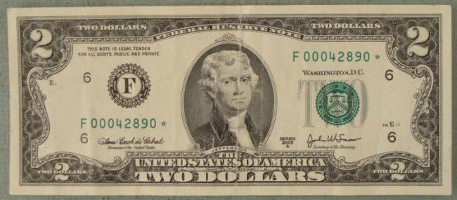 Star Note F Mint Atlanta 2003 A $2 Two Dollar Bill: 2003 A $2 star note Mint mark: F (Atlanta) For International shipping please request a SHIPPING QUOTE Shipping and handling for this item is $6.95 plus additional insurance cost. The approximate shipp