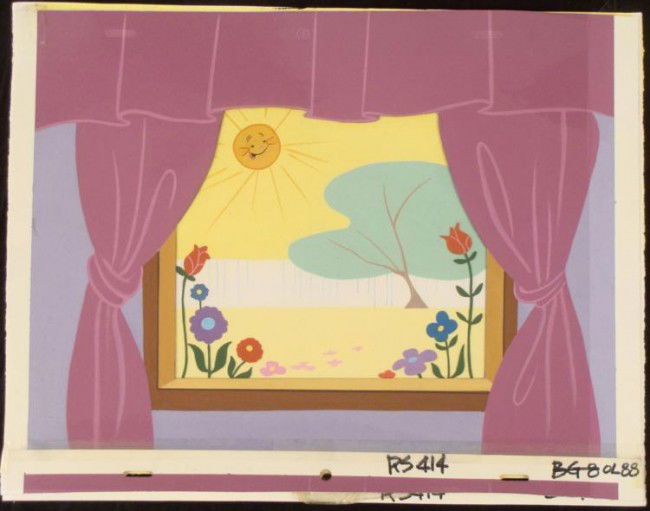 Ren and Stimpy Background Art Glorious Day Original: This is an original hand-painted background is from the Nickelodeon TV show Ren & Stimpy. The show follows two characters - Ren, a crazy Chihuahua - and - Stimpy, an incredibly s