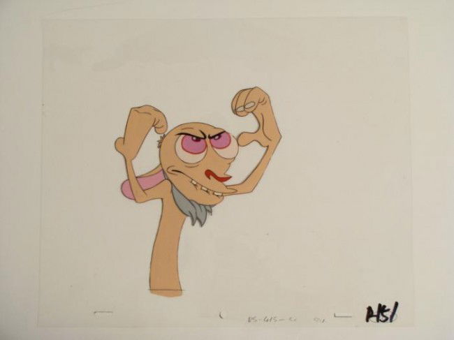 Production Original Cel Ren And Stimpy Show Mad Face: This is an original production animation cel from the Nickelodeon TV show Ren & Stimpy. The show follows two characters - Ren, a crazy Chihuahua - and - Stimpy, an incredibl