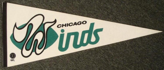 Vintage Chicago Winds World Football League Pennant: Offered here is a Vintage Chicago Winds pennant from the World Football league. It is 29 1/2" long and is in very good condition with minor surface wear. The Winds did not have much s