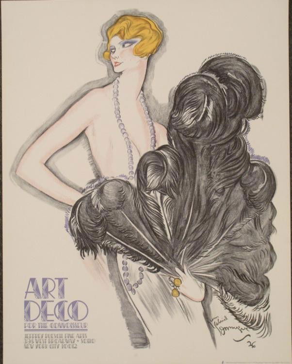 Jean-Gabriel Domergue : Alice Soulie, Art Print 1926: Artist: Jean-Gabriel Domergue Title: Alice Soulie, 1926 Paper Size: 28 x 22 inches. Medium: Lithograph Jean-Gabriel Domergue (1889-1962) beganexhibiting art at the Salon Des Artistes Français (th