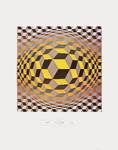 Vasarely Cheyt-M Poster: Reference #: ULGH1540 Artist Name: Vasarely, Victor Title: Cheyt-M Medium: Offset Lithograph Edition Size: Unknown Year: Unknown Paper Size: 28.5 x 22.5 inches Image Size: 16 x 16 inches Condition