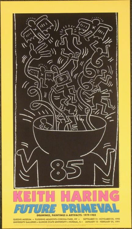 Keith Haring : Subway Drawings Exhibition Art Print: This exciting print is from an exhibition coordinated by Queens Museum, and Illinois State University. Artist: Keith Haring Title: Subway Drawings * Image Size: '28 5/8 x '17 1/8 inches. Paper Size: 3
