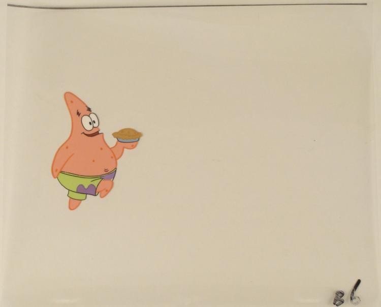 Fresh Baked Pie Spongebob Production Art Cel Original: This original animation cel is from the Nickelodeon TV show SpongeBob Squarepants. The story takes place under the deep blue sea in Bikini Bottom, where SpongeBob resides. Sp