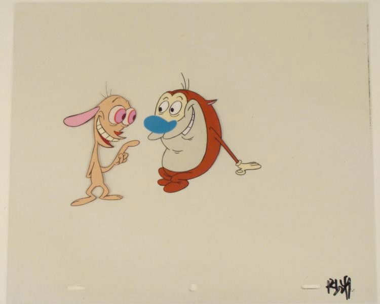 Three Hairs Original Animation Ren And Stimpy Cel Art: This is an original production animation cel from the Nickelodeon TV show Ren & Stimpy. The show follows two characters - Ren, a crazy Chihuahua - and - Stimpy, an incredibly stupid