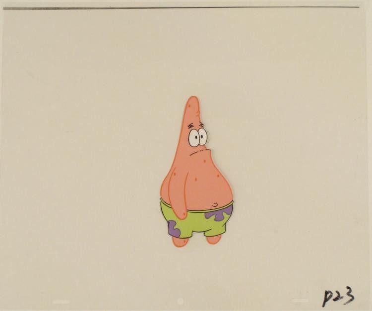 Patrick Blank Look Original Animation SpongeBob Cel Art: This original animation cel is from the Nickelodeon TV show SpongeBob Squarepants. The story takes place under the deep blue sea in Bikini Bottom, where SpongeBob resides. Sp