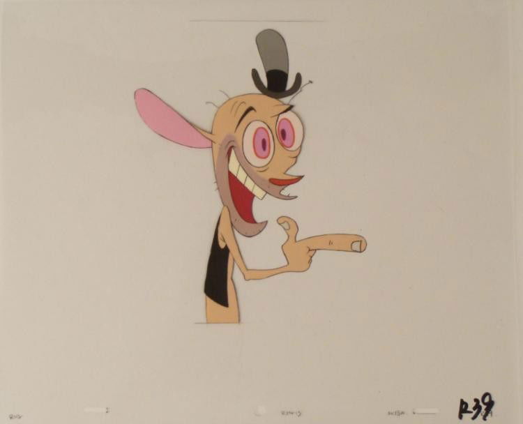 Ren And Stimpy Original Cel Crazy Hobo Art Animation: This is an original production animation cel from the Nickelodeon TV show Ren & Stimpy. The show follows two characters - Ren, a crazy Chihuahua - and - Stimpy, an incredibly stupid