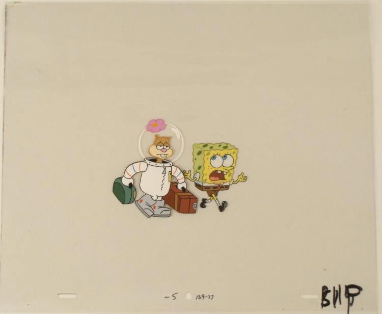 Cel Original Leave Me Alone Art Animation Spongebob: This original animation cel is from the Nickelodeon TV show SpongeBob Squarepants. The story takes place under the deep blue sea in Bikini Bottom, where SpongeBob resides. Sp