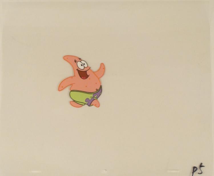 Animation Original Spongebob Hop Skip and a Jump Cel: This original animation cel is from the Nickelodeon TV show SpongeBob Squarepants. The story takes place under the deep blue sea in Bikini Bottom, where SpongeBob resides. Sp