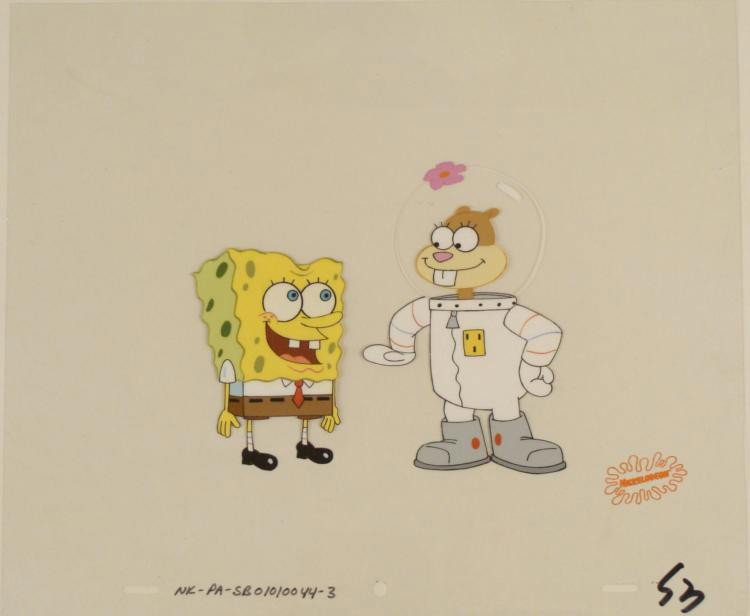 Tea at the Treedome Cel Production Spongebob Original: This original animation cel is from the Nickelodeon TV show SpongeBob Squarepants. The story takes place under the deep blue sea in Bikini Bottom, where SpongeBob resides. Sp