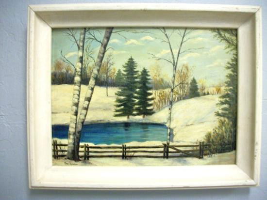 Antique Landscape Oil Signed - Paul King: Beautiful Antique Oil Painting. Talented color usage and details. Oil on Canvas Board. 12 x 16in. Frame has been replaced. Painting remains in excellent condition.