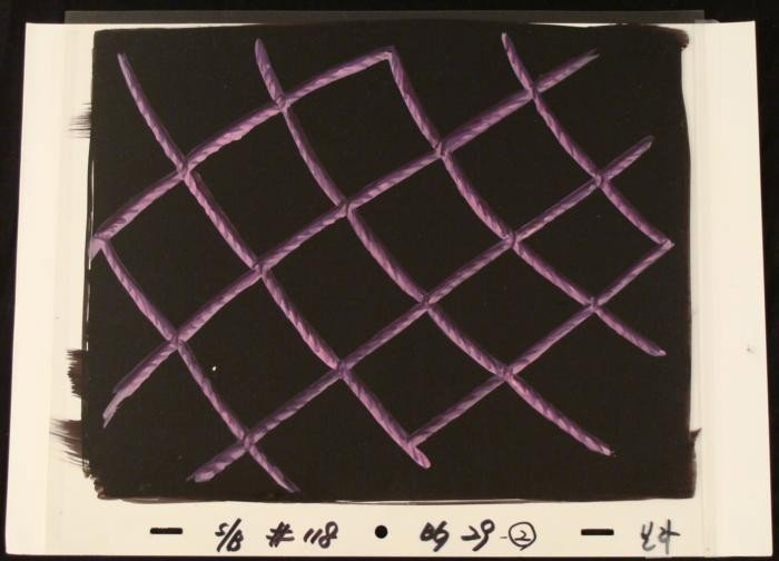 Purple Original Rope Animation SpongeBob Background Cel: This original hand-painted background and animation cel are from the Nickelodeon TV show SpongeBob Squarepants. The story takes place under the deep blue sea in Bikini B