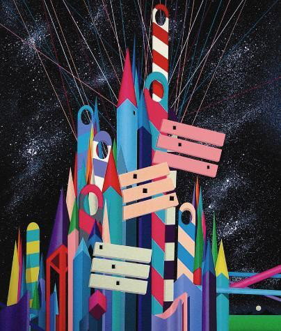 FUTURE WAY Signed LE Abstract Art Print Stan Solomon: This super slick hyper-charged abstract print by well-known American artist Stan Solomon deserves your serious consideration: * Title: "Future Way" * Limited edition serigraph on paper * Signed and nu