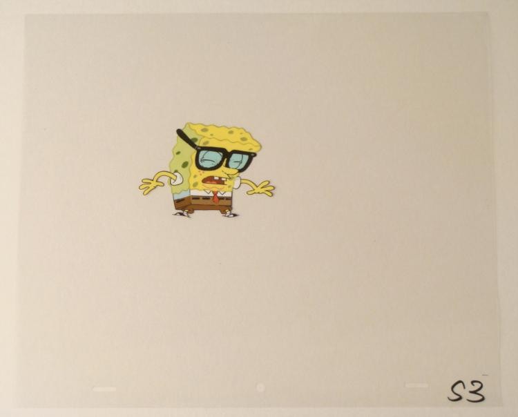Sneezing Sponge Original Animation SpongeBob Art Cel: This original animation cel is from the Nickelodeon TV show SpongeBob Squarepants. The story takes place under the deep blue sea in Bikini Bottom, where SpongeBob resides. Sp