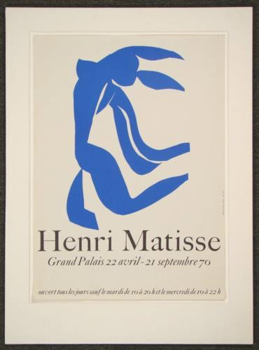 Original MATISSE GRAND PALAIS 1970 Art Poster: "It also emerged — above all in the centennial retrospective at the Grand Palais in Paris in 1970 — that far from being primarily emollient, the art of Matisse was an art of thrust and vol