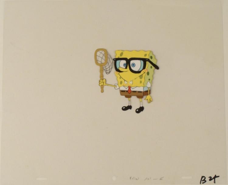 Original Ready As Can Be Production Spongebob Cel Art: This original animation cel is from the Nickelodeon TV show SpongeBob Squarepants. The story takes place under the deep blue sea in Bikini Bottom, where SpongeBob resides. Sp