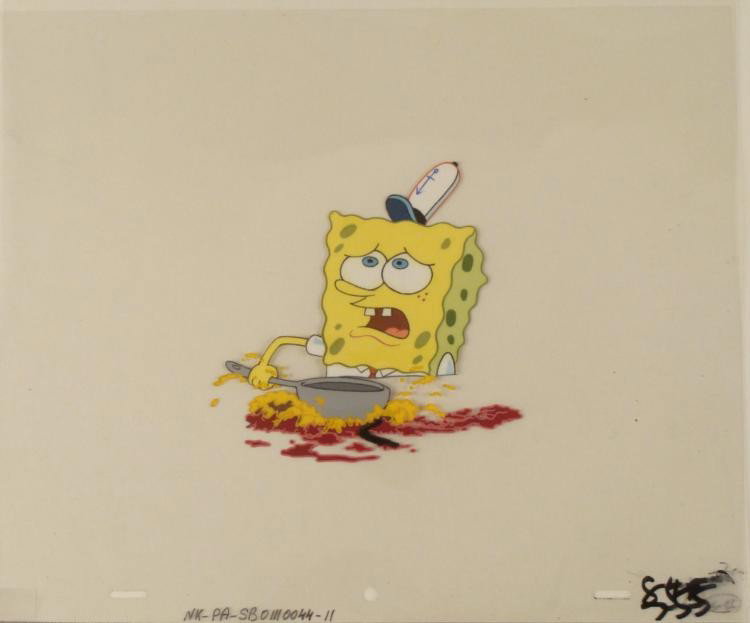 Cel Animation Original Job Description Spongebob Art: This original animation cel is from the Nickelodeon TV show SpongeBob Squarepants. The story takes place under the deep blue sea in Bikini Bottom, where SpongeBob resides. Sp