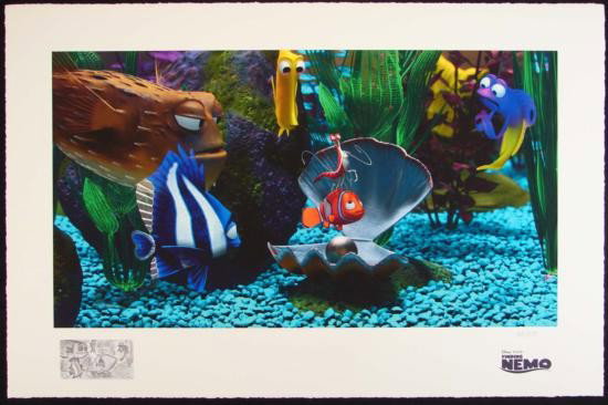 FINDING NEMO Disney LE Print Art TANK GANG + Remarque: Dive into the fun of the deep seas with this Giclée Limited Edition Print from the Disney/Pixar animated film, Finding Nemo (2003). Titled "Tank Gang," this print features one of many extravagant