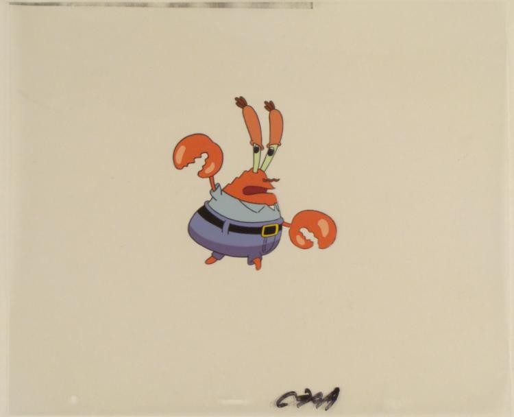 Cel Cut Out This Garbage Original Spongebob Animation: This original animation cel is from the Nickelodeon TV show SpongeBob Squarepants. The story takes place under the deep blue sea in Bikini Bottom, where SpongeBob resides. Sp