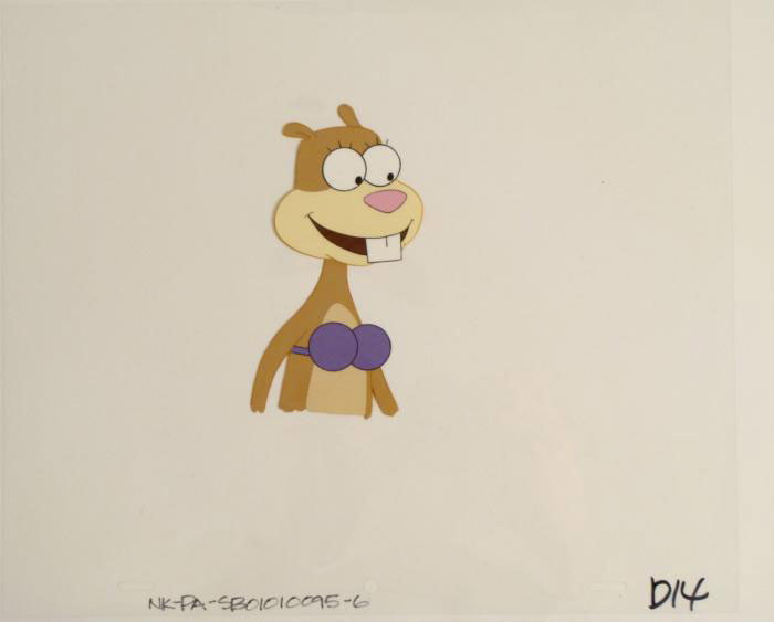 Sandy Production Animation Cel SpongeBob Original Tooth: This original animation cel is from the Nickelodeon TV show SpongeBob Squarepants. The story takes place under the deep blue sea in Bikini Bottom, where SpongeBob resides. Sp