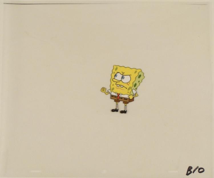 Not Happy Original Angry Animation Art Cel SpongeBob: This original animation cel is from the Nickelodeon TV show SpongeBob Squarepants. The story takes place under the deep blue sea in Bikini Bottom, where SpongeBob resides. Sp