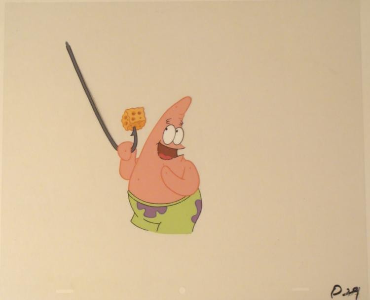 Free Food Original SpongeBob Cel Production Art Patrick: This original animation cel is from the Nickelodeon TV show SpongeBob Squarepants. The story takes place under the deep blue sea in Bikini Bottom, where SpongeBob resides. Sp