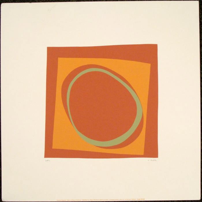 Denise Duplock Signed Print Optic Abstract Art: This modern art print is called optic, and it presents a calming sense of balance in its simple, minimalist forms and colors. * Aritst: Denise Duplock Title: Optic Signature: In pencil, lower ri