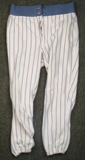 Wilson Game Worn Chicago Cubs Home Pants Baseball: Offered here is a pair of Chicago Cubs home, game-used baseball pants. We are not sure of the exact person who wore them or the date, but they were probably worn by more than one 