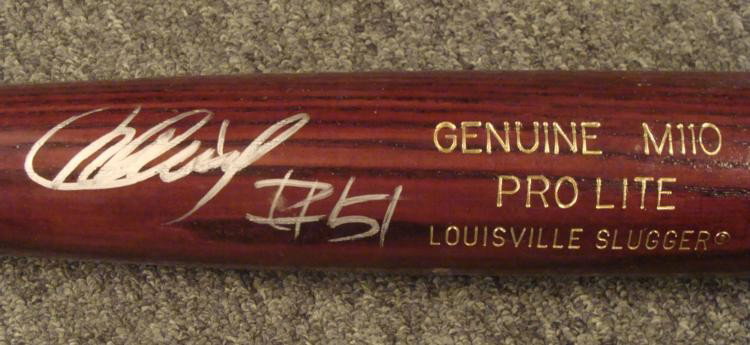 Signed Louisville Slugger Baseball Bat #51 Pro M110: Signed Louisville Slugger Baseball Bat #51 Pro Lite M110 * In excellent condition Louisville Slugger (Made in Louisville, Kentucky) Two tone bat Genuine M110 Pro Lite Signed in silver paint pen by an 