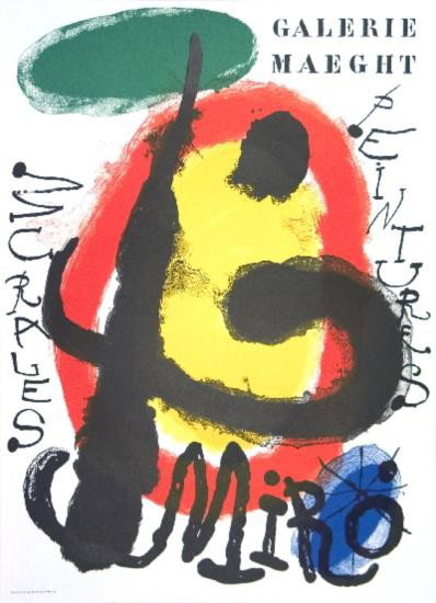 1961 Miro Peintures Murales Lithograph: Reference #: ULGM76 Artist Name: Miro, Joan Title: Peintures Murales Medium: Lithograph Edition Size: Open Year: 1961 Paper Size: 26.25 x 19 inches Image Size: 26.25 x 19 inches Condition: A: Mint