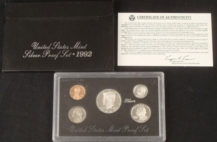 1992 US Mint Silver Proof Set United States: 1992 US Mint Silver Proof Set United States