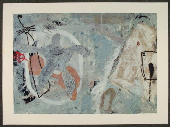 Zhou Brothers Giclee Abstract Art Print "Memory": This is a Giclée Art Print by the Zhou Brothers. The various forms and lines here have many layers and textures. The lines in red and black are hand embellished, adding to the depth. Artist(s): T