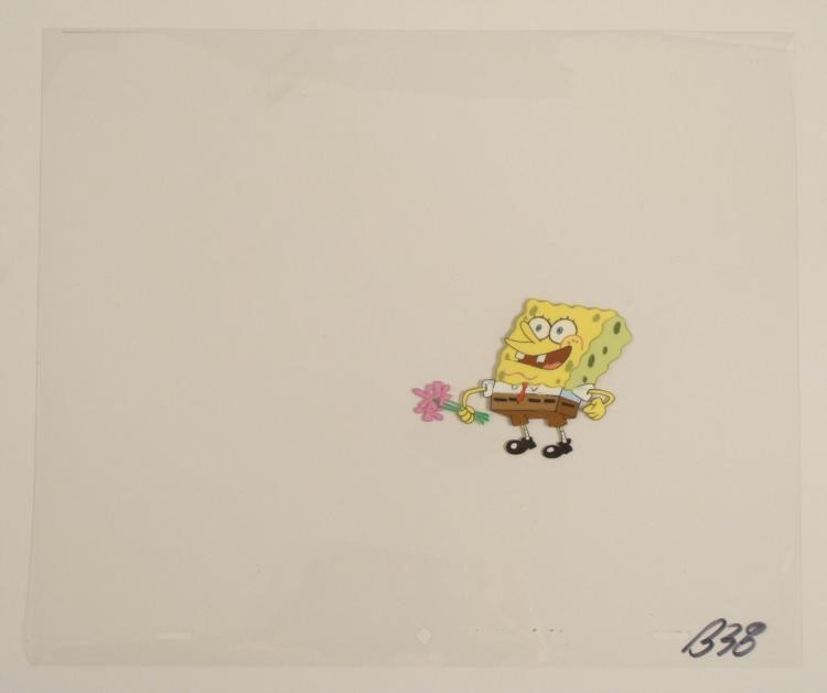 Breathing Original SpongeBob Art Cel Animation Flowers: This original animation cel is from the Nickelodeon TV show SpongeBob Squarepants. The story takes place under the deep blue sea in Bikini Bottom, where SpongeBob resides. Sp