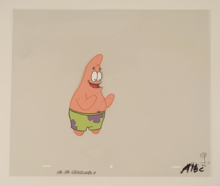 Who Is Patrick Original SpongeBob Animation Art Cel: This original animation cel is from the Nickelodeon TV show SpongeBob Squarepants. The story takes place under the deep blue sea in Bikini Bottom, where SpongeBob resides. Sp