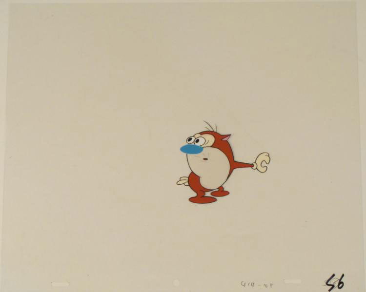 Open A Door Original Animation Art Cel Ren And Stimpy: This is an original production animation cel from the Nickelodeon TV show Ren & Stimpy. The show follows two characters - Ren, a crazy Chihuahua - and - Stimpy, an incredibly stupid