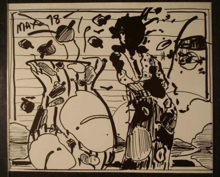 Peter Max Litho Black & White Art Print 1978: Peter Max is known for his bright colors, so this black and white print is more unusual. It is still just as lively, with bold lines and forms. * Artist: Peter Max Medium: Lithograph on Arches paper S