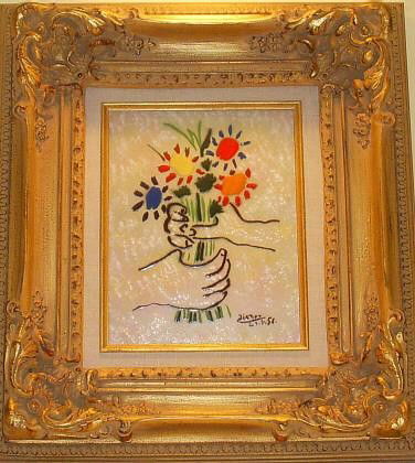 Bouquet Enamel on Copper Image 8 x 10 Rare Picasso: American Artist Max Karp is one of the few contemporary painters to use enamel for his artistic work. He is internationally acclaimed as the father of modern enameling. His place in art history is ass