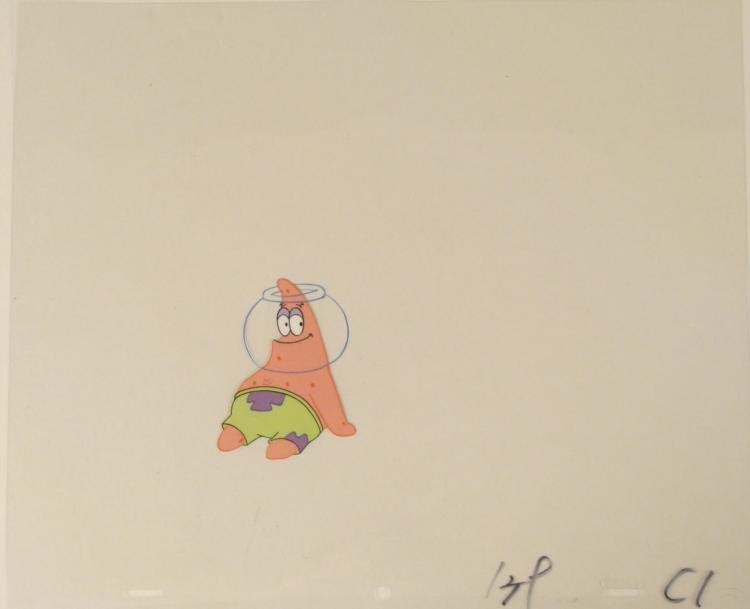 Original Just Hanging Out Spongebob Production Art Cel: This original animation cel is from the Nickelodeon TV show SpongeBob Squarepants. The story takes place under the deep blue sea in Bikini Bottom, where SpongeBob resides. Sp