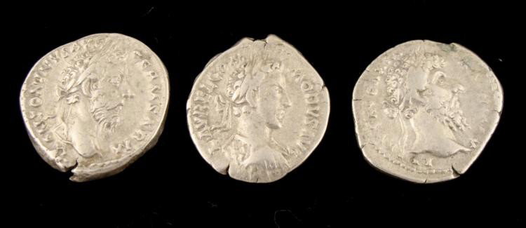 3 Silver Denarius Roman Coins Aurelius, Commodus, Verus: 3 Silver Denarius Ancient Roman CoinsDiameter: All approximately 19 mmCoins * * Marcus AureliusLucius Aurelius CommodusLucius Verus