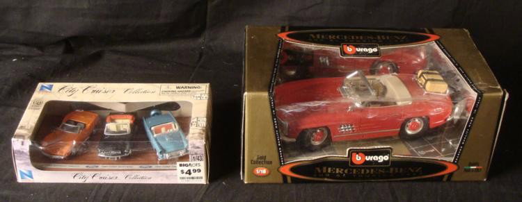 MIB Mercedes-Benz 300 SL 1957 City Cruiser Collection: MIB Mercedes-Benz 300 SL Touring 1957 & City Cruiser Collection * Die-Cast carsThere are some creases on the boxesThe cars come in their original boxesThere are some tears/rips in the plastic on b