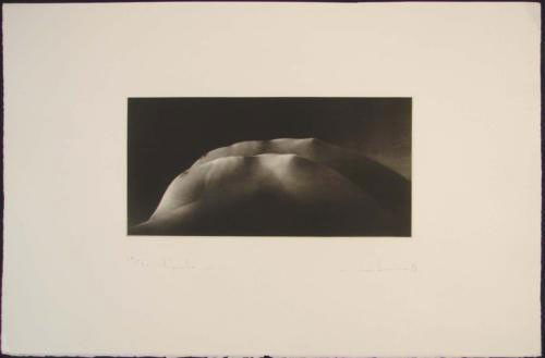 Sensual Nude Mikio Watanabe Art Print Mezzotint DAWN II: "During the slow process of engraving, as I scrape the burrs that I have incised on the copper plate and then polish it, the sensitivity which lies inside me can be revealed. Giving shape and light to