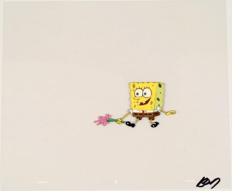 Original SpongeBob Production Art Cel Date Night: This original animation cel is from the Nickelodeon TV show SpongeBob Squarepants. The story takes place under the deep blue sea in Bikini Bottom, where SpongeBob resides. Sp