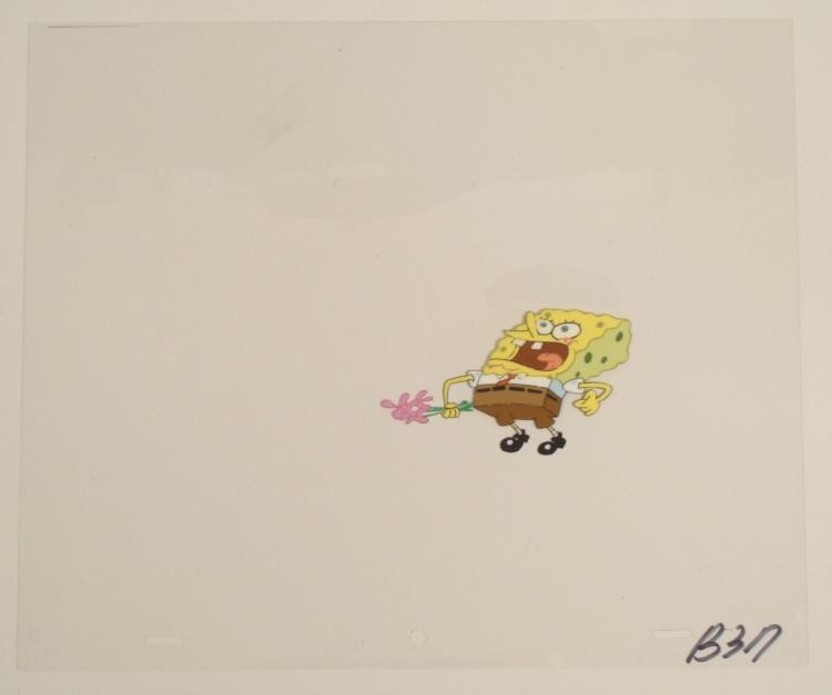 SpongeBob Huge Breath Original Art Cel Animation Take: This original animation cel is from the Nickelodeon TV show SpongeBob Squarepants. The story takes place under the deep blue sea in Bikini Bottom, where SpongeBob resides. Sp