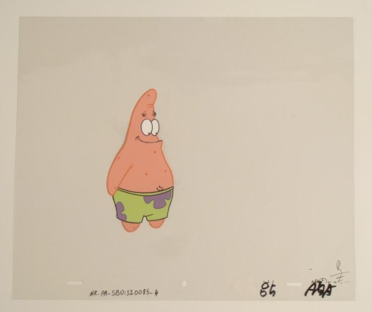 Likes To Smile Production Art Cel SpongeBob Original: This original animation cel is from the Nickelodeon TV show SpongeBob Squarepants. The story takes place under the deep blue sea in Bikini Bottom, where SpongeBob resides. Sp