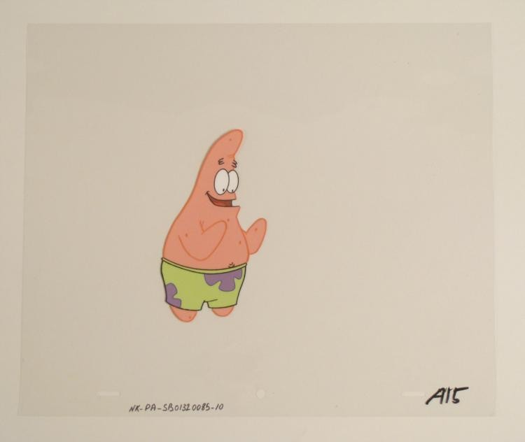 Not Smart Patrick Original SpongeBob Art Cel Animation: This original animation cel is from the Nickelodeon TV show SpongeBob Squarepants. The story takes place under the deep blue sea in Bikini Bottom, where SpongeBob resides. Sp