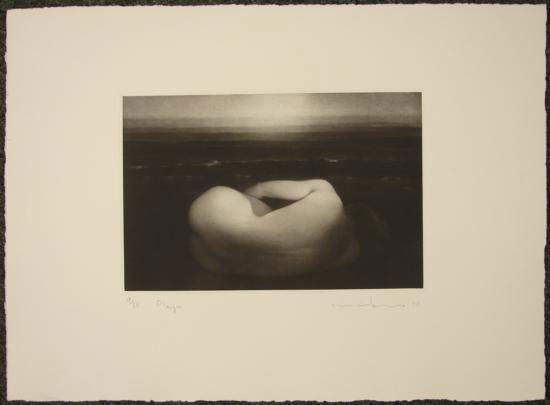 Mikio Watanabe LE Art Mezzotint Sensual Nude PLAGE: "Like a tree or a stone, human beings also possess this original purity. I would like to return to that point of simplicity and have the vision to look at all human and living beings," states well-kno
